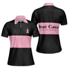 Breast Cancer Awareness Ribbon Short Sleeve Women Polo Shirt, Thoughtful Breast Cancer Survivor Shirt - Hyperfavor
