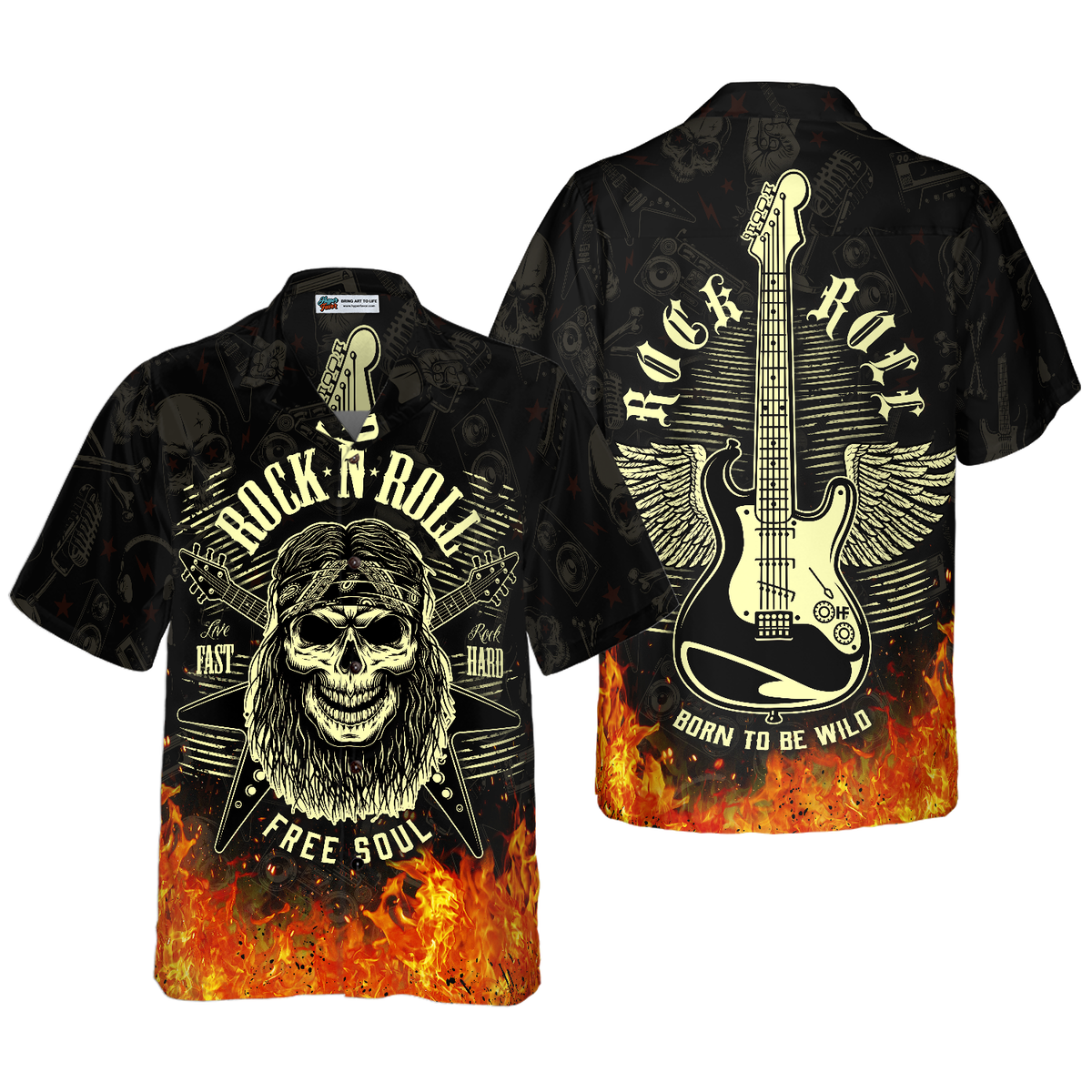 Guitar Born To Be Wild Hawaiian Shirt - Hyperfavor