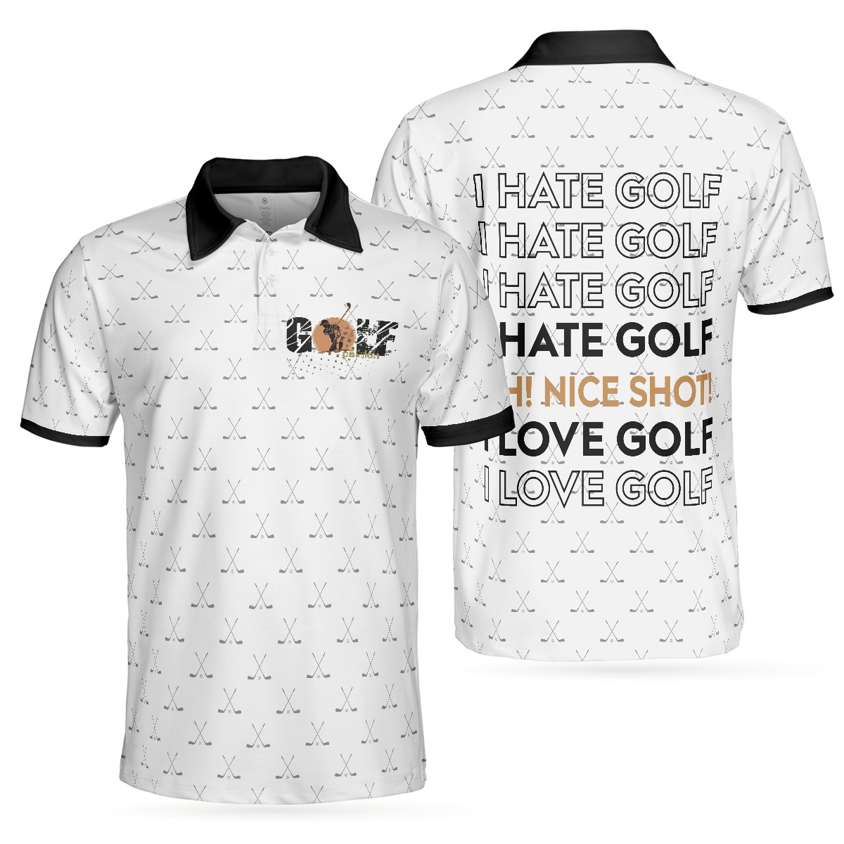 I Hate Golf Oh Nice Shot I Love Golf Polo Shirt - Hyperfavor