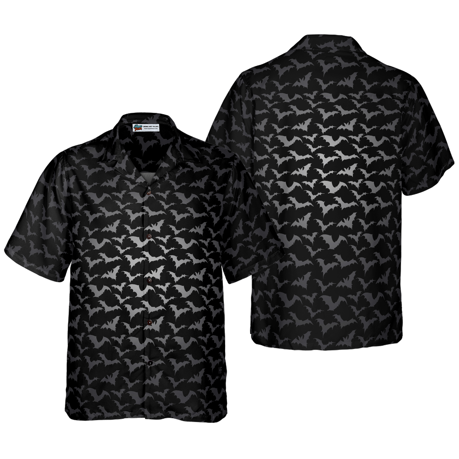 Seamless Bat Goth Hawaiian Shirt - Hyperfavor