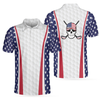 Patriotic Golf Texture Short Sleeve USA Golf Polo Shirt, American Flag Polo Shirt, Best Golf Shirt For Men - Hyperfavor