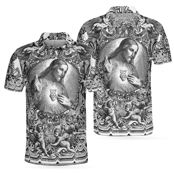 Excoolent Jesus and Cardinal Polo Shirt - Gifts for Christian Families