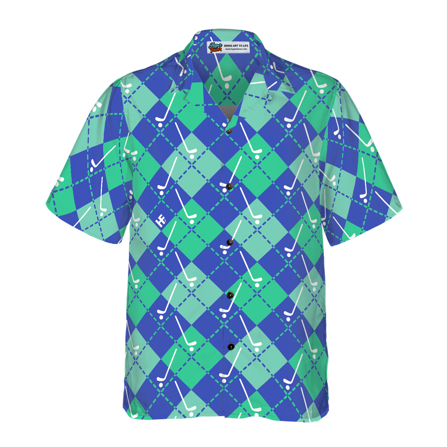 Plaid Golf Seamless Pattern Hawaiian Shirt - Hyperfavor