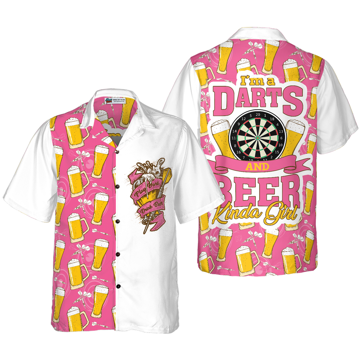 I'm A Darts And Beer Kinda Girl Hawaiian Shirt - Hyperfavor