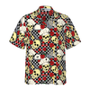 Skulls in Chef Hats and Red Roses Patterned Hawaiian Shirt - Hyperfavor