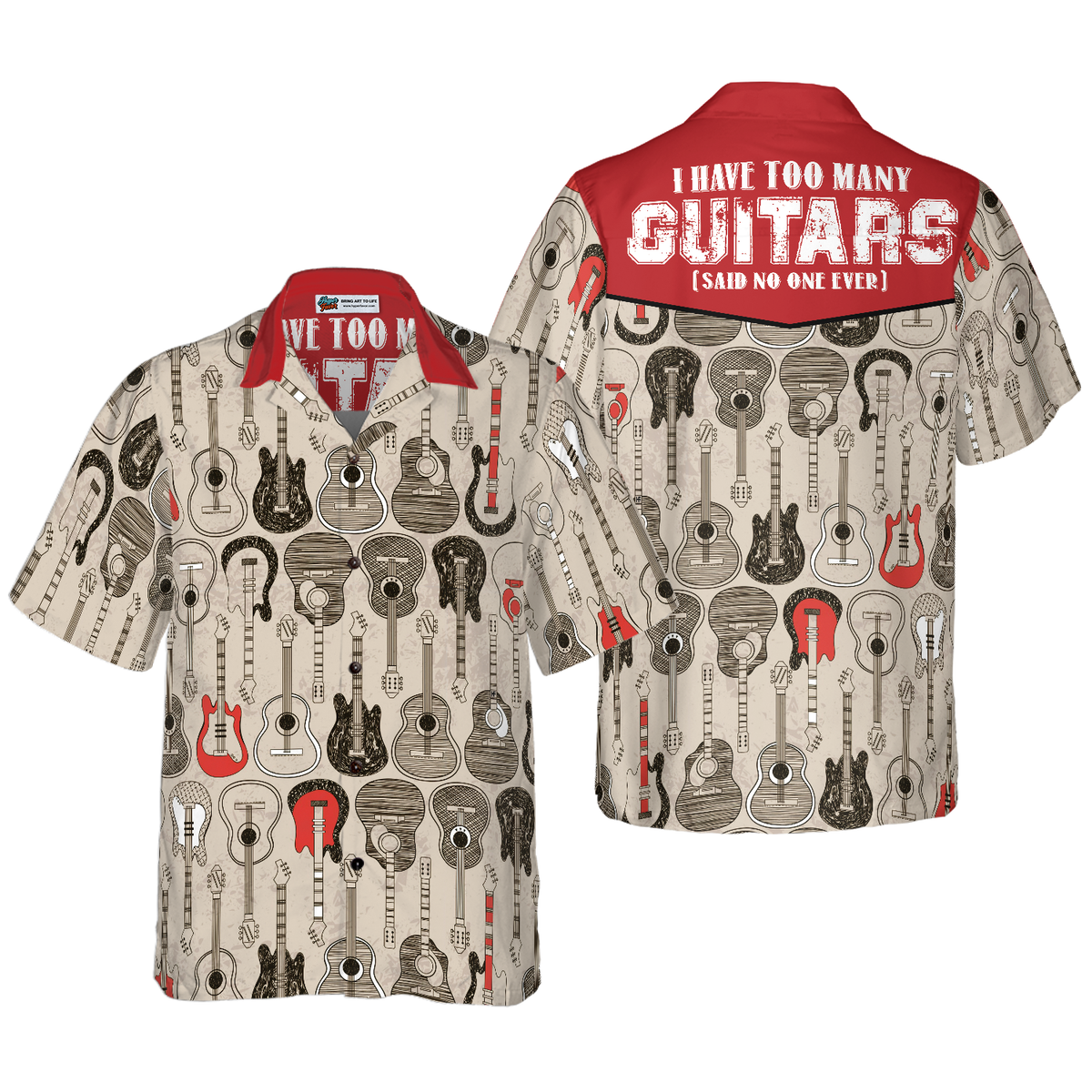 I Have Too Many Guitars Hawaiian Shirt - Hyperfavor