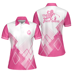 This Girl's Got Drive Pink Golf Short Sleeve Women Polo Shirt, Pink Pa -  Hyperfavor