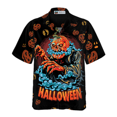 Scary Pumpkin For Halloween Night Hawaiian Shirt - Hyperfavor