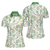 Green And Golden Tennis Pattern Short Sleeve Women Polo Shirt - Hyperfavor