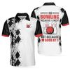 I Go Bowling Because I Like It Men Polo Shirt, Black Argyle Pattern Shirt Design, Best Polo Style Bowling Shirt - Hyperfavor