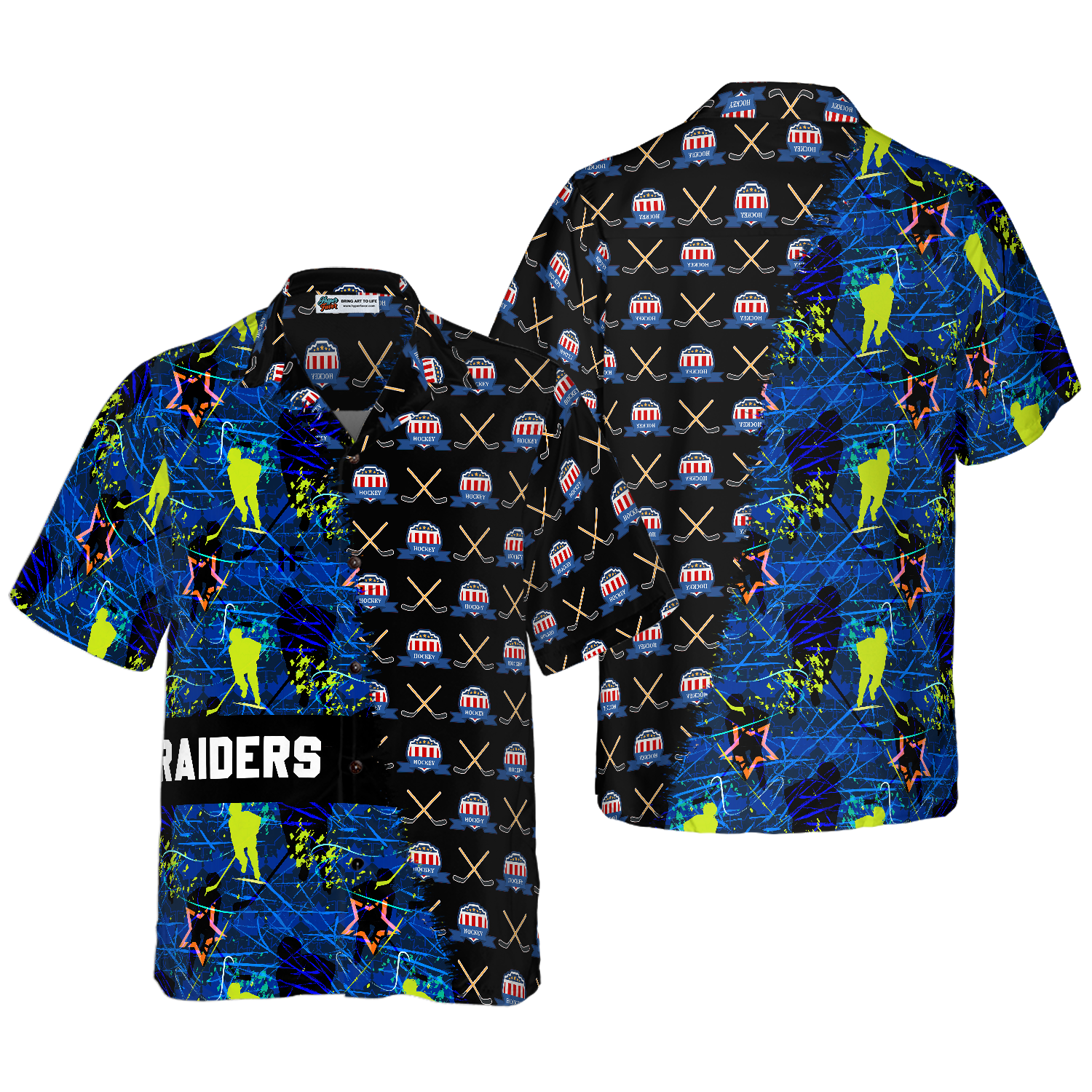 Hockey Sticks Pattern Custom Hawaiian Shirt - Hyperfavor