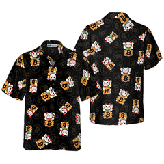 Bitcoin Lucky Cat Hawaiian Shirt - Hyperfavor