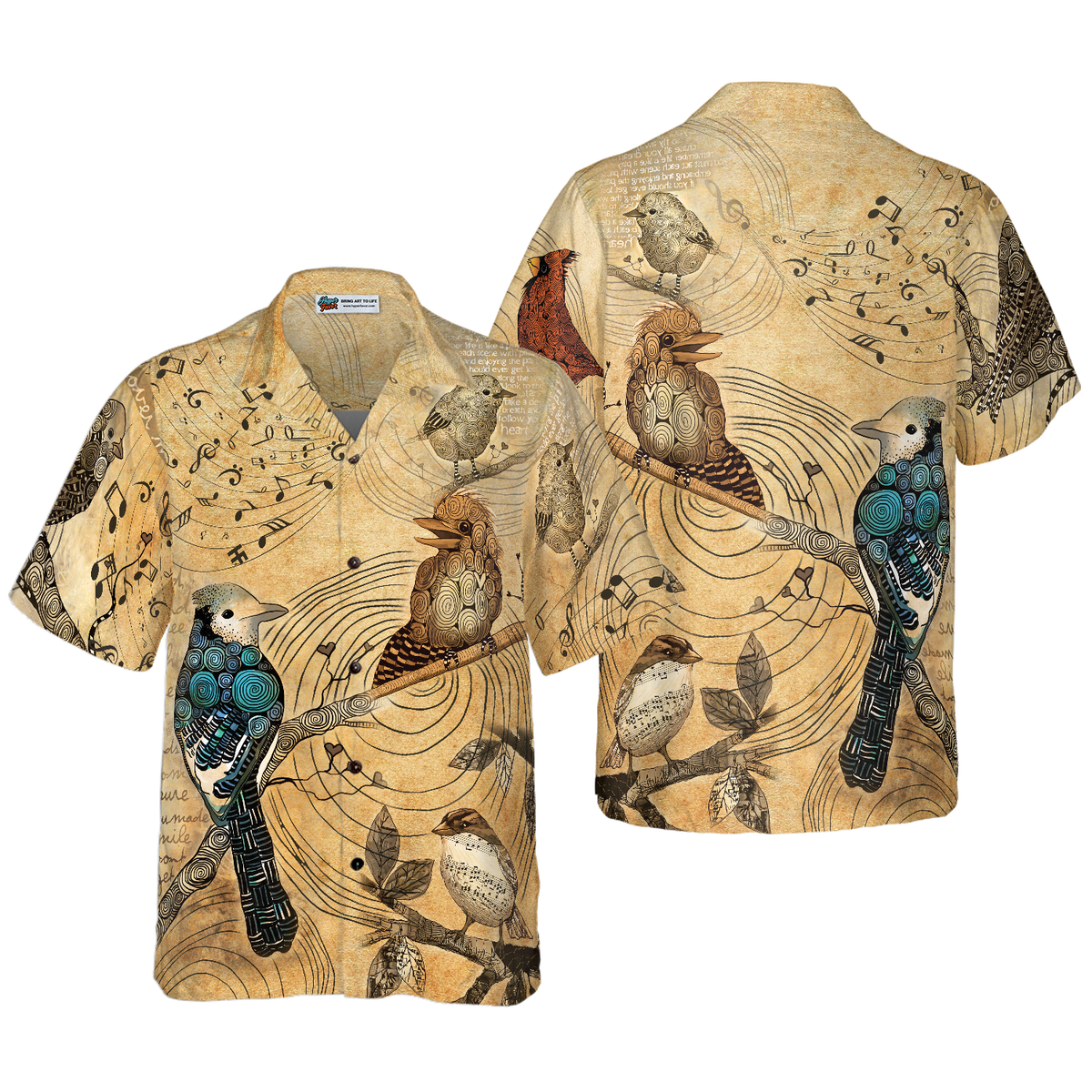 HIGH ABOVE THE TREE BIRDS Hawaiian Shirt - Hyperfavor