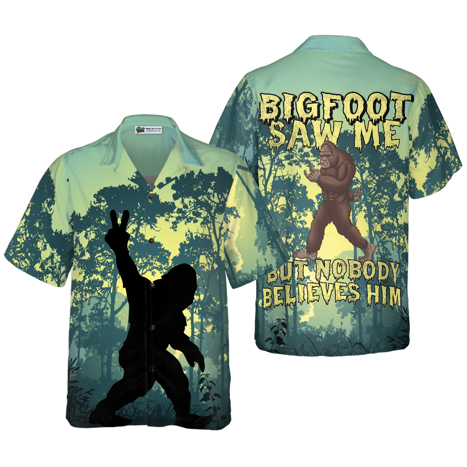 Bigfoot Saw Me Hawaiian Shirt - Hyperfavor