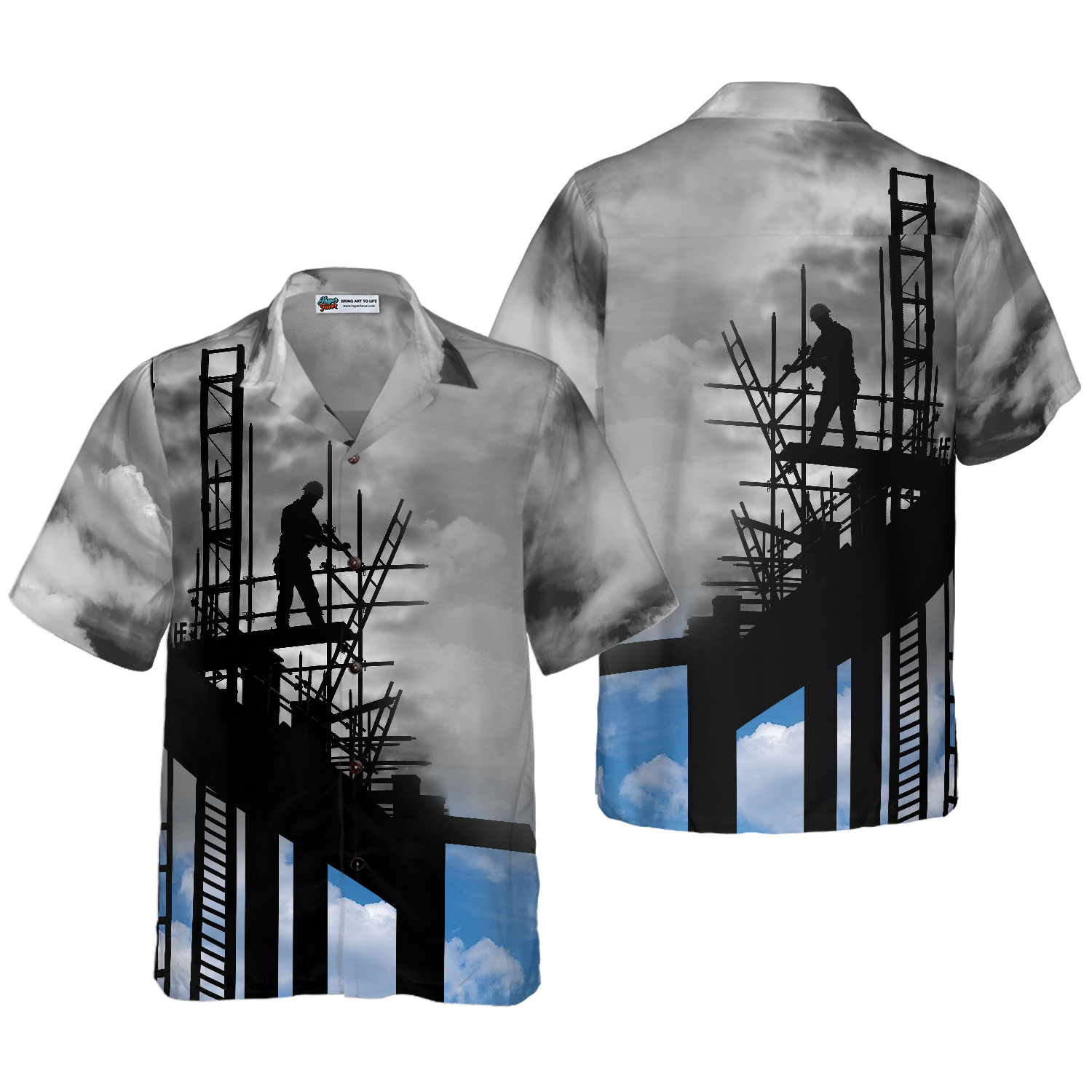 Ironworker And Sunset Hawaiian Shirt - Hyperfavor