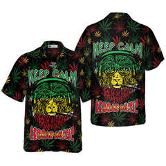 Marijuana Lion With Dreadlocks And Chillum Hawaiian Shirt - Hyperfavor