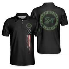 SM2 Dark Theme American Flag Polo Shirt - Hyperfavor