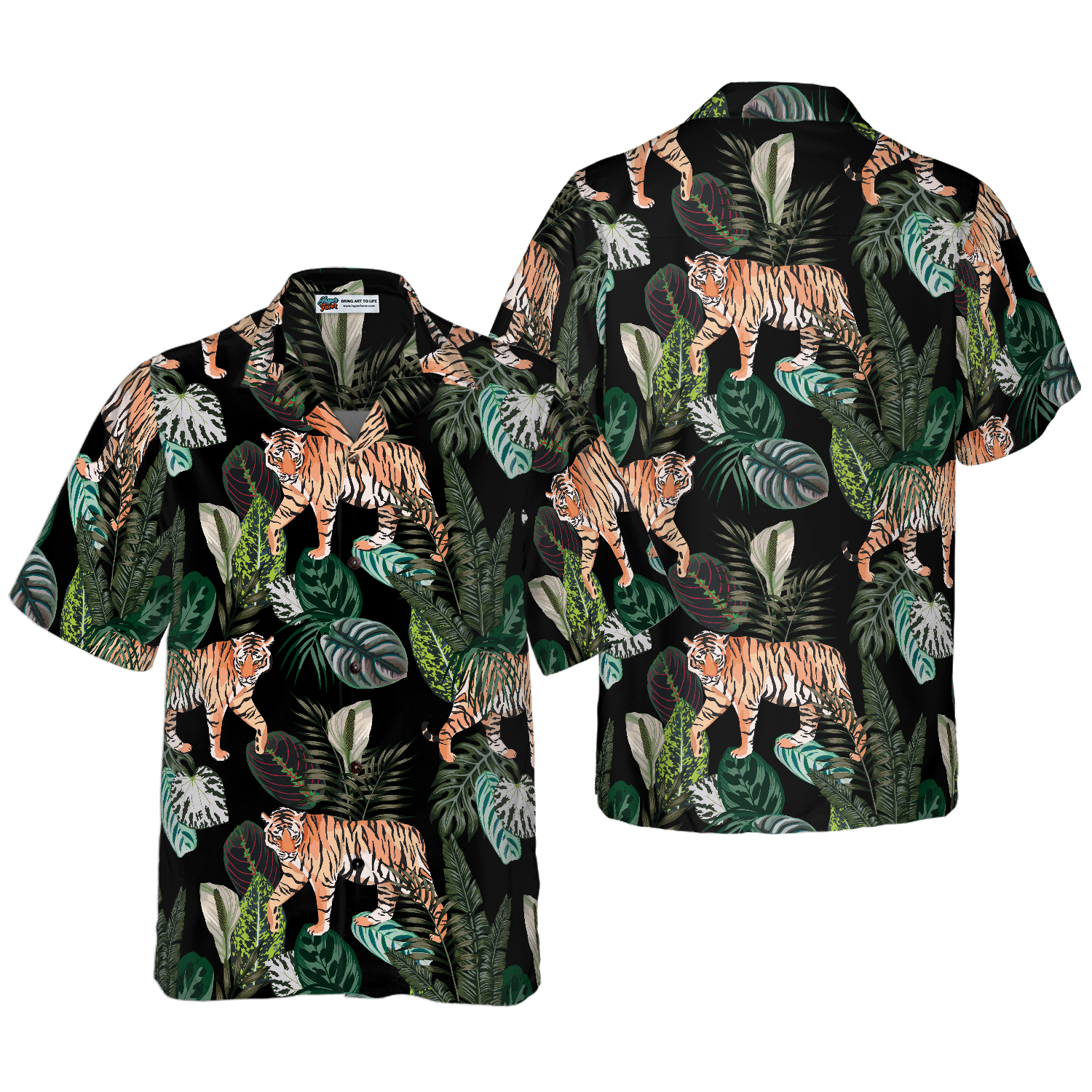 Dark Jungle Exotic Tiger Shirt For Men Hawaiian Shirt - Hyperfavor