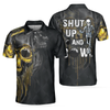 Bowling Shut Up Polo Shirt, Scary Halloween Gift Idea For Male Bowlers, Skull Bowling Polo Shirt - Hyperfavor