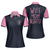 Wife Mom Fighter Short Sleeve Women Polo Shirt, Black And Pink Breast Cancer Ribbon Shirt For Mom - Hyperfavor