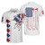 Golf American Flag Argyle Polo Shirt, White Golf Texture American Flag Polo Shirt, Patriotic Golf Shirt For Men - Hyperfavor