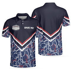 Spare Me Bowling Short Sleeve Polo Shirt, Bowling Ball And Pin Pattern Polo Shirt, Best Bowling Shirt For Men - Hyperfavor