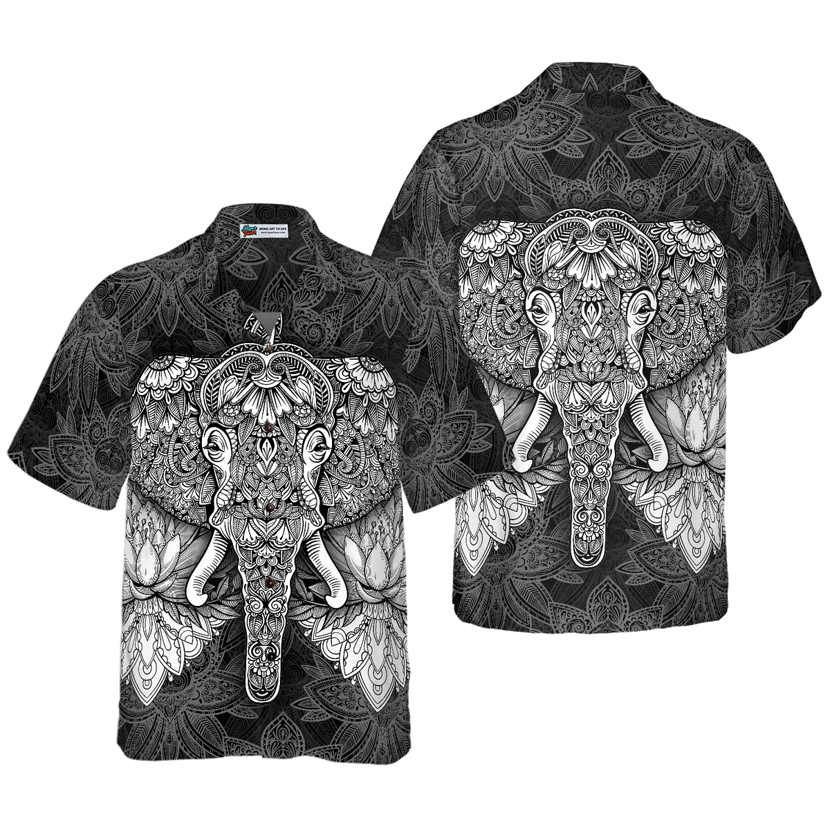 Mandala Elephant Hawaiian Shirt - Hyperfavor