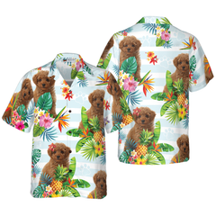 Tropical Flower With Poodle Hawaiian Shirt - Hyperfavor