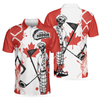 Golf I Like It Rough Canada Flag Polo Shirt, Argyle Pattern Skeleton Golfing Polo Shirt, Funny Golf Shirt For Men - Hyperfavor
