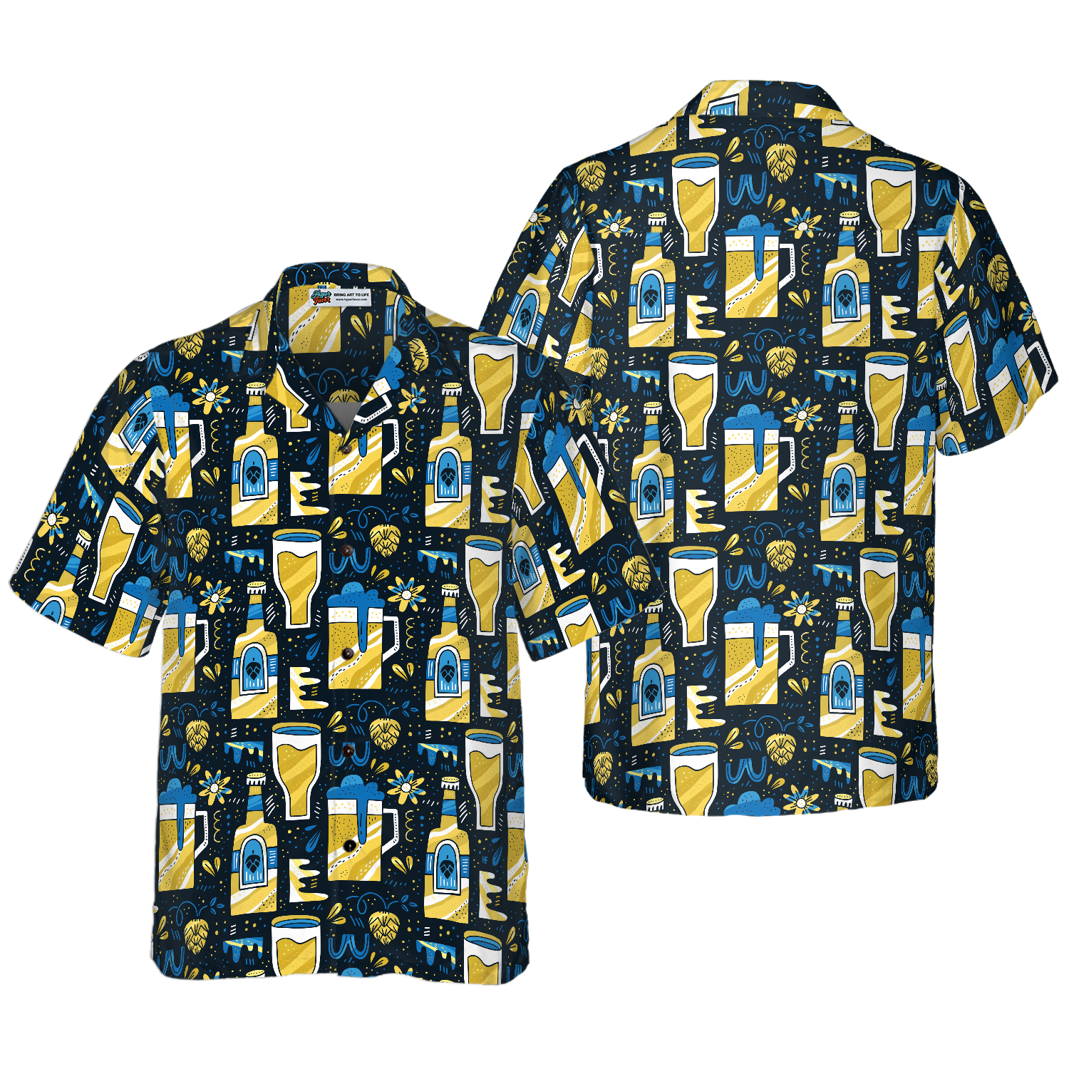 Beer Pattern Hawaiian Shirt - Hyperfavor