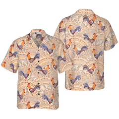 Boho Chicken Pattern Hawaiian Shirt - Hyperfavor