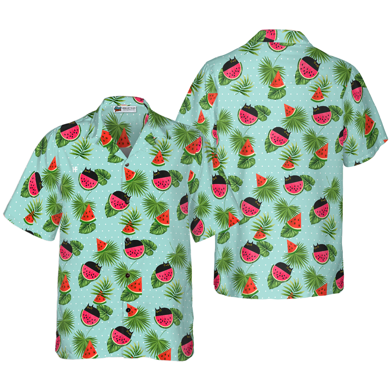 Cat Watermelon Hawaiian Shirt - Hyperfavor