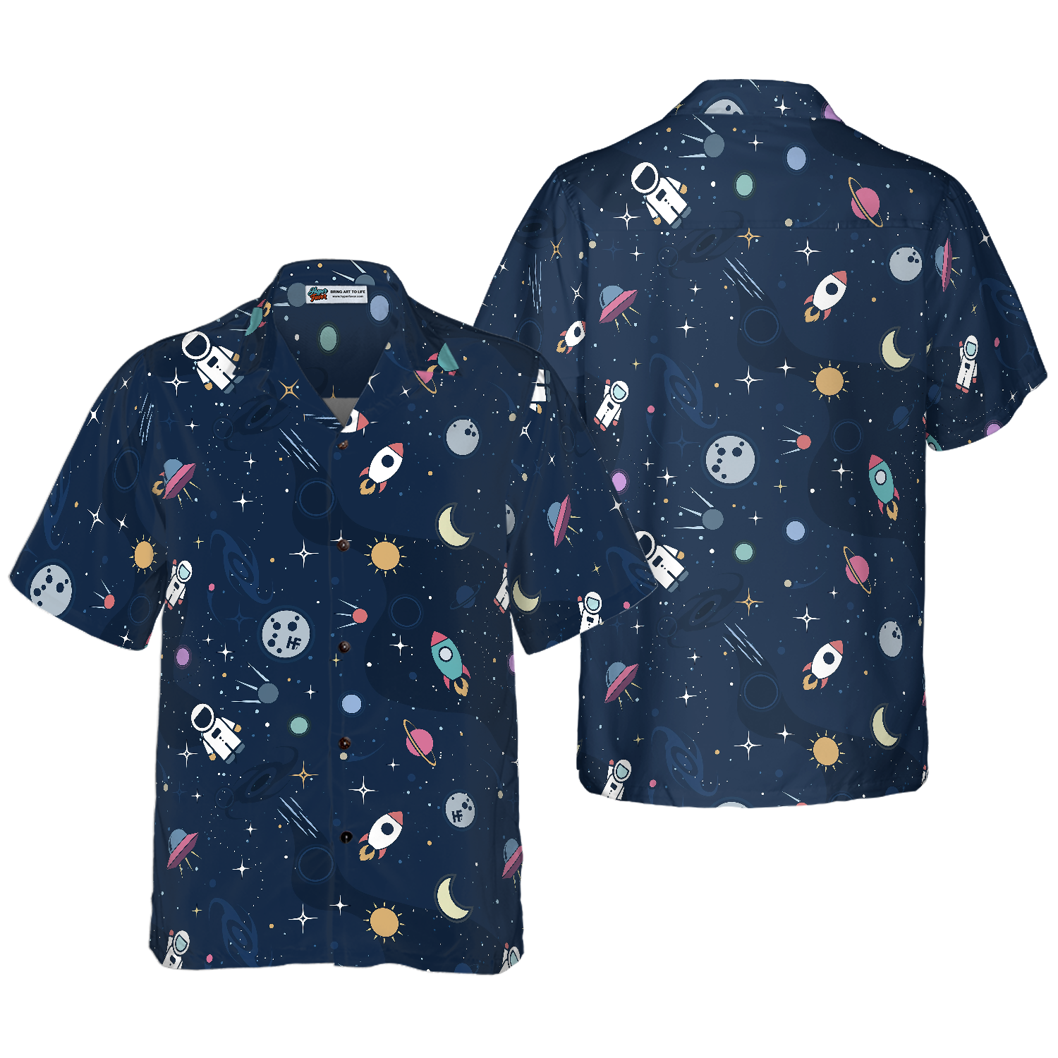 Outer Space Hawaiian Shirt - Hyperfavor