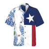 Royal Blue Bluebonnet Texas Hawaiian Shirt, Floral Texas Flag Shirt Vertical Version, Proud Texas Shirt For Men - Hyperfavor