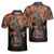 Orange Camouflage Golf Set Skull Golf Polo Shirt, Golfer Silhouette Pattern Polo Shirt, Camo Golf Shirt For Men - Hyperfavor