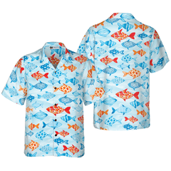 Fish Water Color Pattern v4 Hawaiian Shirt - Hyperfavor