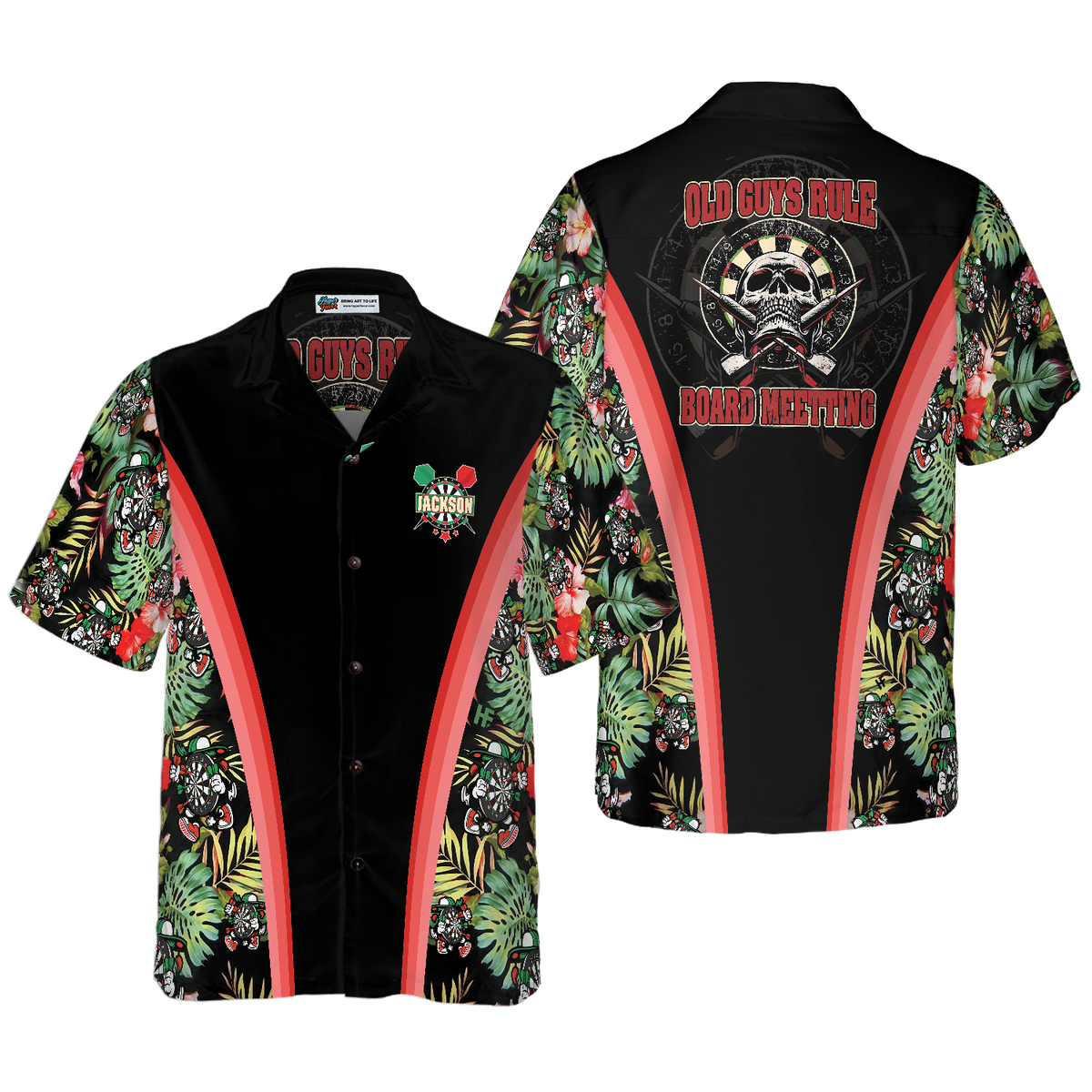 Old Guys Rule Dart Tropical Custom Hawaiian Shirt - Hyperfavor