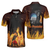 Pin Punisher Bowling Polo Shirt, Cool Flame Pattern Bowling Shirt Design For Male Bowlers, Best Bowling Shirt - Hyperfavor
