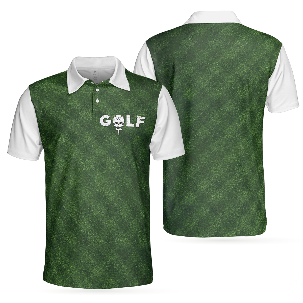 Golf Green Background Polo Shirt, Classic Green Golf Shirt For Men, Cool Gift For Golfers - Hyperfavor