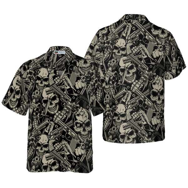 Cleveland Browns Hawaiian Shirt Short Sleeve Skull Metal 3D