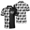 Golf The Way I Do Polo Shirt, Black And White Argyle Pattern Polo Shirt, Best Golf Shirt For Men - Hyperfavor