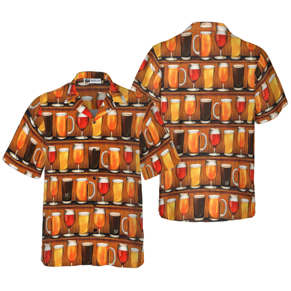 Men's Brewers Hawaiian Shirt Tropical Summer Beach - Listentee