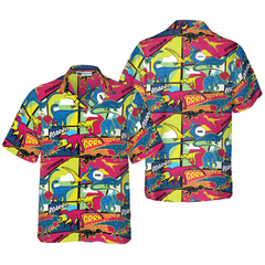 Comic Dinosaur Hawaiian Shirt - Hyperfavor