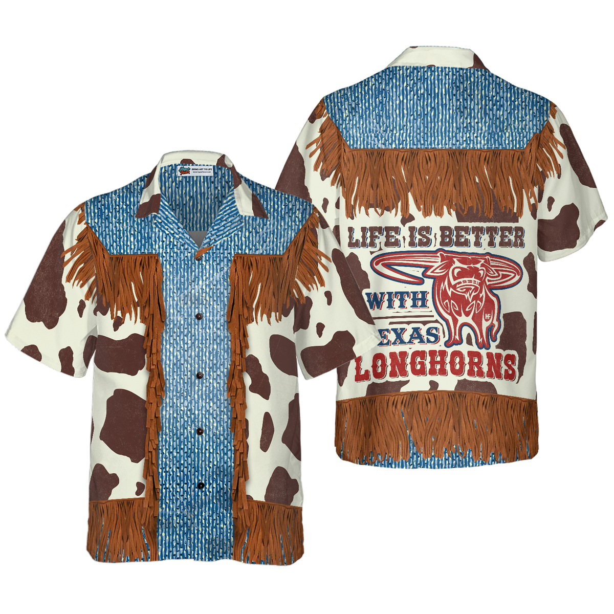 Cowboy Dairy Vintage Western Texas Hawaiian Shirt, Life Is Better With Texas Longhorns Shirt, Texas Home Shirt For Men - Hyperfavor