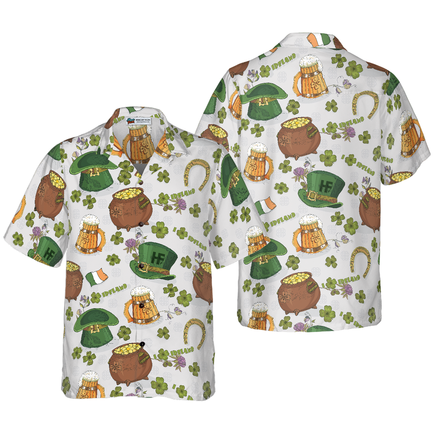 Happy Saint Patrick's Day Ireland Proud Pattern 2 Hawaiian Shirt - Hyperfavor