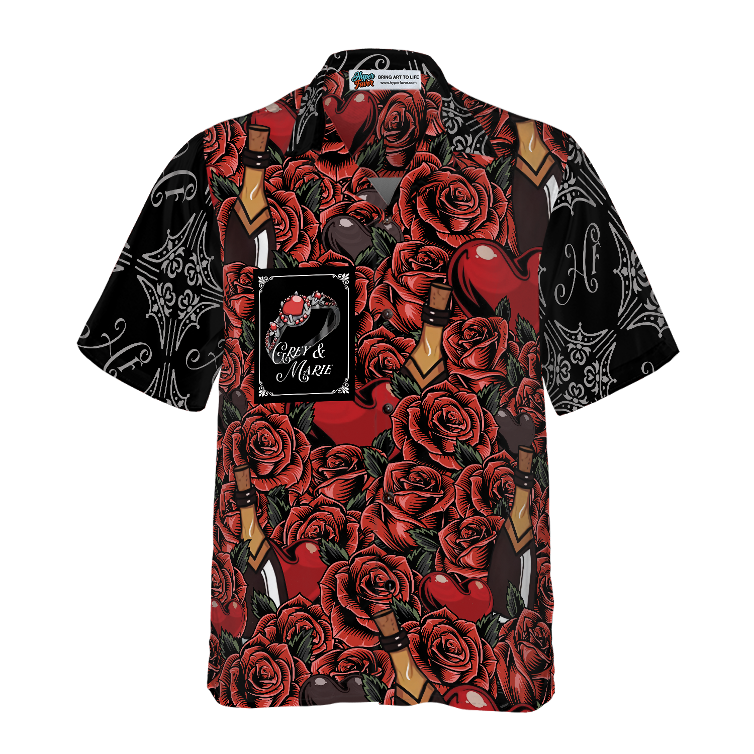 Color Of Love Red Flower Sticker Custom Hawaiian Shirt - Hyperfavor