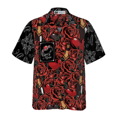 Color Of Love Red Flower Sticker Custom Hawaiian Shirt - Hyperfavor