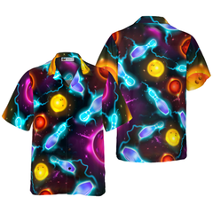 Bowling Space Color Hawaiian Shirt - Hyperfavor