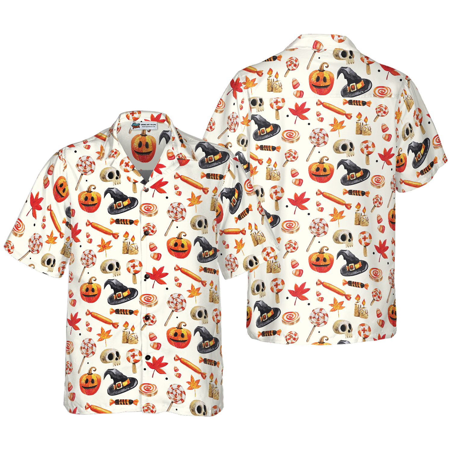 Halloween Art Print Hawaiian Shirt - Hyperfavor