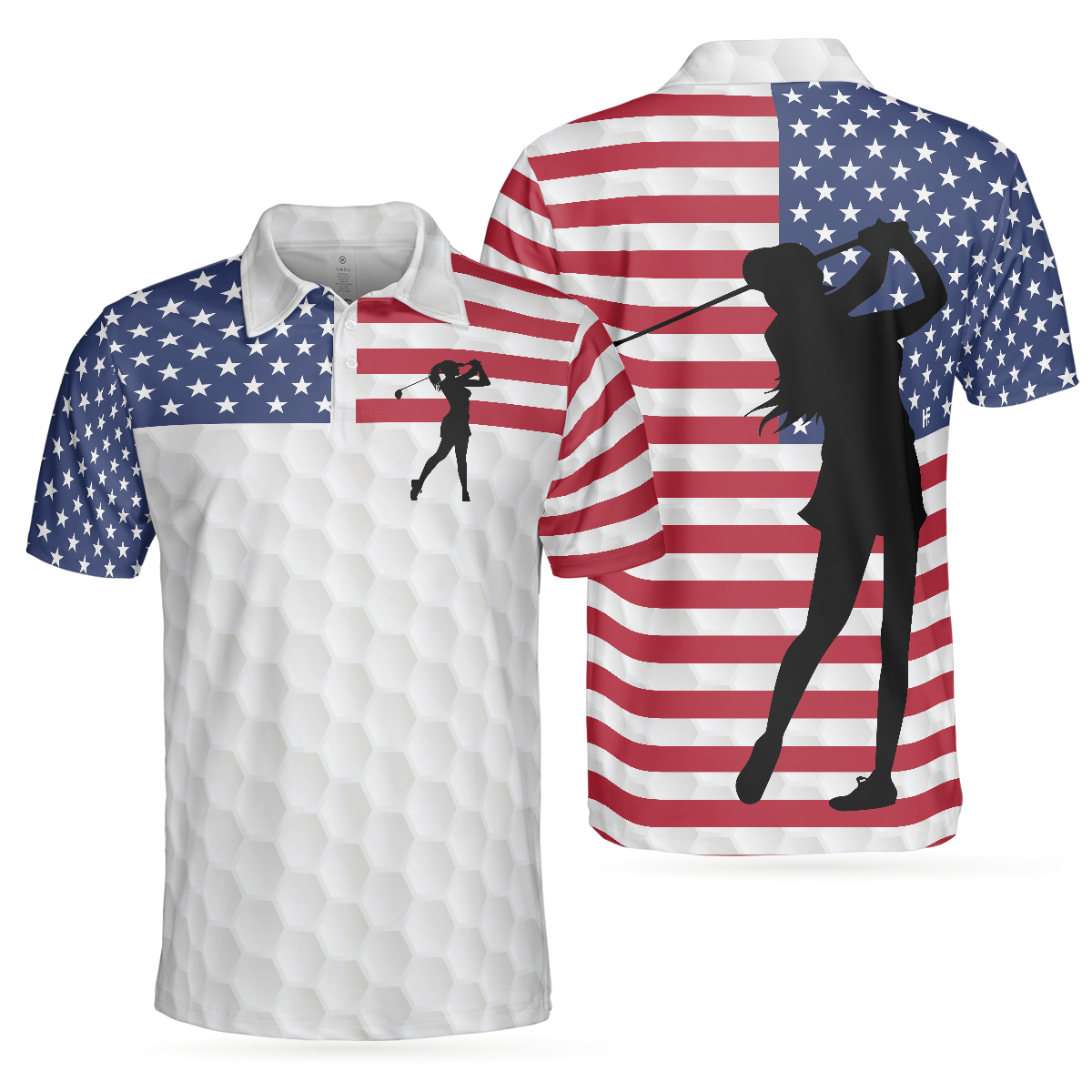 Premium American Golfer Female Ver. Short Sleeve Polo Shirt, Polo Shirts For Men And Women - Hyperfavor